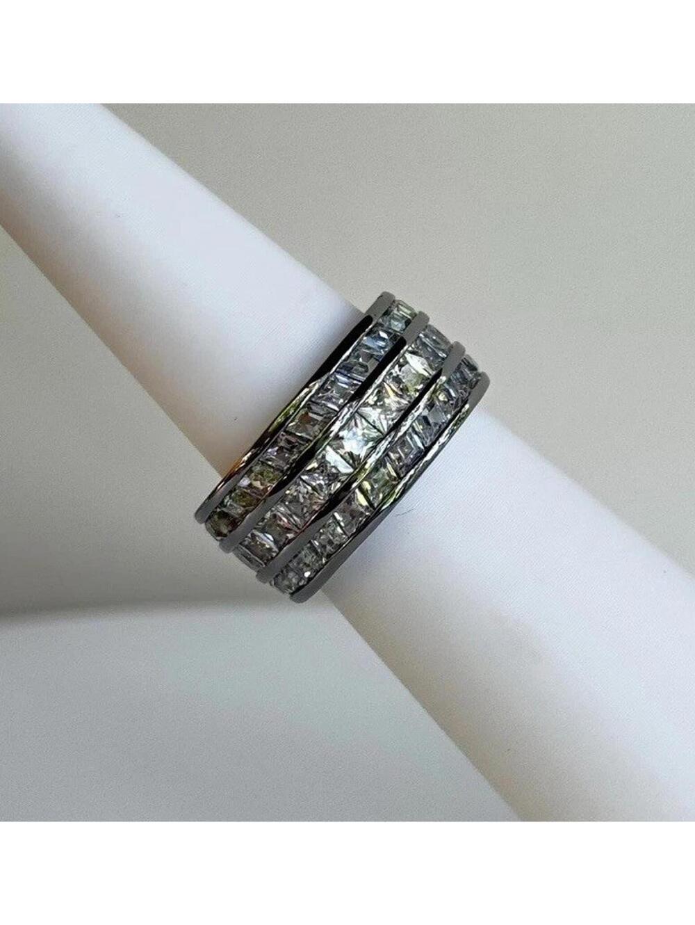 Bomb Party April Ring Sz 7 RG28110 "Destined For Greatness" Clear CZ on Hematite